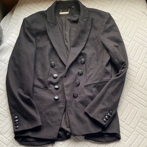 T Tahari Black Jacket with Gold Chain Detail